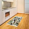 Ambesonne Cat Area Rug, Romantic Date Night of Kitties Drinking Milkshake Cozy Night Scene Valentines, Flat Woven Accent Rug for Living Room Bedroom Dining Room, 4′ X 5′ 7″, Dark Blue Apricot(Black Ginger Mint Green)