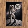 Ambesonne Cat Area Rug, Romantic Date Night of Kitties Drinking Milkshake Cozy Night Scene Valentines, Flat Woven Accent Rug for Living Room Bedroom Dining Room, 4′ X 5′ 7″, Dark Blue Apricot(Dark Purple Grey Coconut)