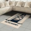 Ambesonne Cat Area Rug, Romantic Date Night of Kitties Drinking Milkshake Cozy Night Scene Valentines, Flat Woven Accent Rug for Living Room Bedroom Dining Room, 4′ X 5′ 7″, Dark Blue Apricot(Dark Blue Ivory)