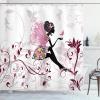 Ambesonne Cat Shower Curtain, Rich Queen Kitty Character on Money Boss Lady Animal Funny Cartoon, Cloth Fabric Bathroom Decor Set with Hooks, 69″ W x 70″ L, Cream Hunter Green and Orange(Maroon Black Pink)