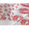 Ambesonne Feminine Bedspread Set, Pattern of Lipstick Kiss Marks Woman Valentines Wedding Theme Illustration, 3 Piece Decorative Bedding Coverlet and 2 Pillow Shams, Twin Size, White Red