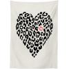 Ambesonne Kiss Tablecloth, Heart Shape Wild Leopard Skin Pattern a Kiss Mark Valentine’s Day Honeymoon, Rectangular Table Cover for Dining Room Kitchen Decor, 52″ X 70″, Black Coral