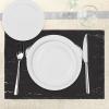 Ambesonne Live Laugh Love Place Mats Set of 4, Illustration of a Grunge Inspired Heart and a Words on Black Background, Washable Fabric Placemats for Dining Table, Standard Size, White and Black