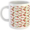 Ambesonne Valentine Mug, Rainbow Colored Heart Shapes in Watercolors Hand Drawn Romantic Illustration, Ceramic Coffee Mug Cup for Water Tea Drinks, 11 oz, Pastel Red(Red Green White)