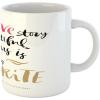 Ambesonne Valentine Mug, Rainbow Colored Heart Shapes in Watercolors Hand Drawn Romantic Illustration, Ceramic Coffee Mug Cup for Water Tea Drinks, 11 oz, Pastel Red(Black Pink)