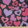 Ambesonne Love Fabric by The Yard, Silhouette Hearts Pinkish Romantic Shapes Valentines Day Celebration Happy Cheerful, Stretch Knit Fabric for Clothing Sewing and Arts Crafts, 2 Yards, Multicolor(Multicolor)