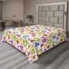 Ambesonne Love Flat Sheet, Colorful Hearts and Butterflies Silhouettes Doodle Style Happy Valentines Day Pattern, Soft Comfortable Top Sheet Decorative Bedding 1 Piece, Queen Size, Multicolor(Queen)