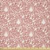 Ambesonne Romantic Fabric by The Yard, Valentine’s Day Themed Victorian Swirling Ornamental Hearts Pattern, Stretch Knit Fabric for Clothing Sewing and Arts Crafts, 1 Yard, Rose Salmon(Rose Salmon)