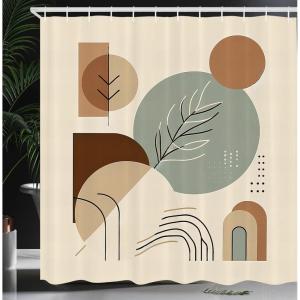 Ambesonne Cat Shower Curtain, Rich Queen Kitty Character on Money Boss Lady Animal Funny Cartoon, Cloth Fabric Bathroom Decor Set with Hooks, 69″ W x 70″ L, Cream Hunter Green and Orange(Beige Dark Sea Green Tan)
