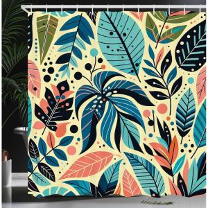 Ambesonne Cat Shower Curtain, Rich Queen Kitty Character on Money Boss Lady Animal Funny Cartoon, Cloth Fabric Bathroom Decor Set with Hooks, 69″ W x 70″ L, Cream Hunter Green and Orange(Turquoise Sea Blue Coral)
