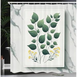 Ambesonne Cat Shower Curtain, Rich Queen Kitty Character on Money Boss Lady Animal Funny Cartoon, Cloth Fabric Bathroom Decor Set with Hooks, 69″ W x 70″ L, Cream Hunter Green and Orange(Reseda Green Yellow Grey)