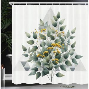 Ambesonne Cat Shower Curtain, Rich Queen Kitty Character on Money Boss Lady Animal Funny Cartoon, Cloth Fabric Bathroom Decor Set with Hooks, 69″ W x 70″ L, Cream Hunter Green and Orange(Laurel Green White)