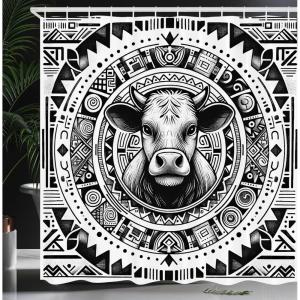 Ambesonne Cat Shower Curtain, Rich Queen Kitty Character on Money Boss Lady Animal Funny Cartoon, Cloth Fabric Bathroom Decor Set with Hooks, 69″ W x 70″ L, Cream Hunter Green and Orange(Charcoal Grey and White)