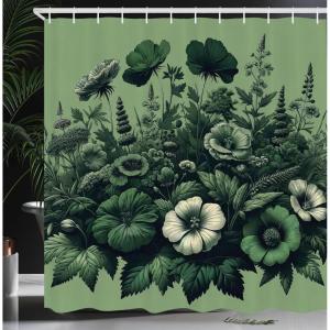 Ambesonne Cat Shower Curtain, Rich Queen Kitty Character on Money Boss Lady Animal Funny Cartoon, Cloth Fabric Bathroom Decor Set with Hooks, 69″ W x 70″ L, Cream Hunter Green and Orange(Emerald)