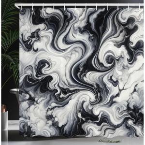 Ambesonne Cat Shower Curtain, Rich Queen Kitty Character on Money Boss Lady Animal Funny Cartoon, Cloth Fabric Bathroom Decor Set with Hooks, 69″ W x 70″ L, Cream Hunter Green and Orange(Pale Grey and Dark Grey)