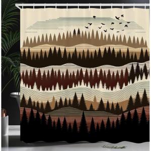 Ambesonne Cat Shower Curtain, Rich Queen Kitty Character on Money Boss Lady Animal Funny Cartoon, Cloth Fabric Bathroom Decor Set with Hooks, 69″ W x 70″ L, Cream Hunter Green and Orange(Tan Burgundy and Ivory)