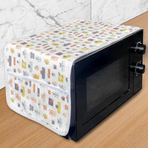 Ambesonne Happy Birthday Microwave Oven Cover, Gift Boxes Merry Christmas Wedding Valentines New Year Happy Doodle, Water Resistant Organizer with Pockets for Kitchen, 36″ x 12″, Multicolor(Multicolor)