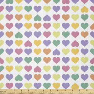 Ambesonne Valentine’s Day Fabric by The Yard, Teenage Style Funky Heart Shapes Love Youth Valentines Childish Romance, Stretch Knit Fabric for Clothing Sewing and Arts Crafts, 10 Yards, Multicolor(Multicolor)