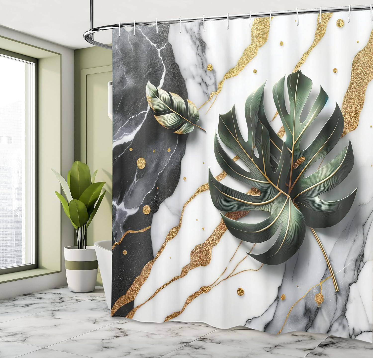 imageAmbesonne Flower Shower Curtain Abstract Ivy Romantic and Landscape Spring Floral Art Nature Theme Cloth Fabric Bathroom Decor Set with Hooks 69 W x 70 L Sea Blue Sky Blue Off WhiteDimgray Hunter Green