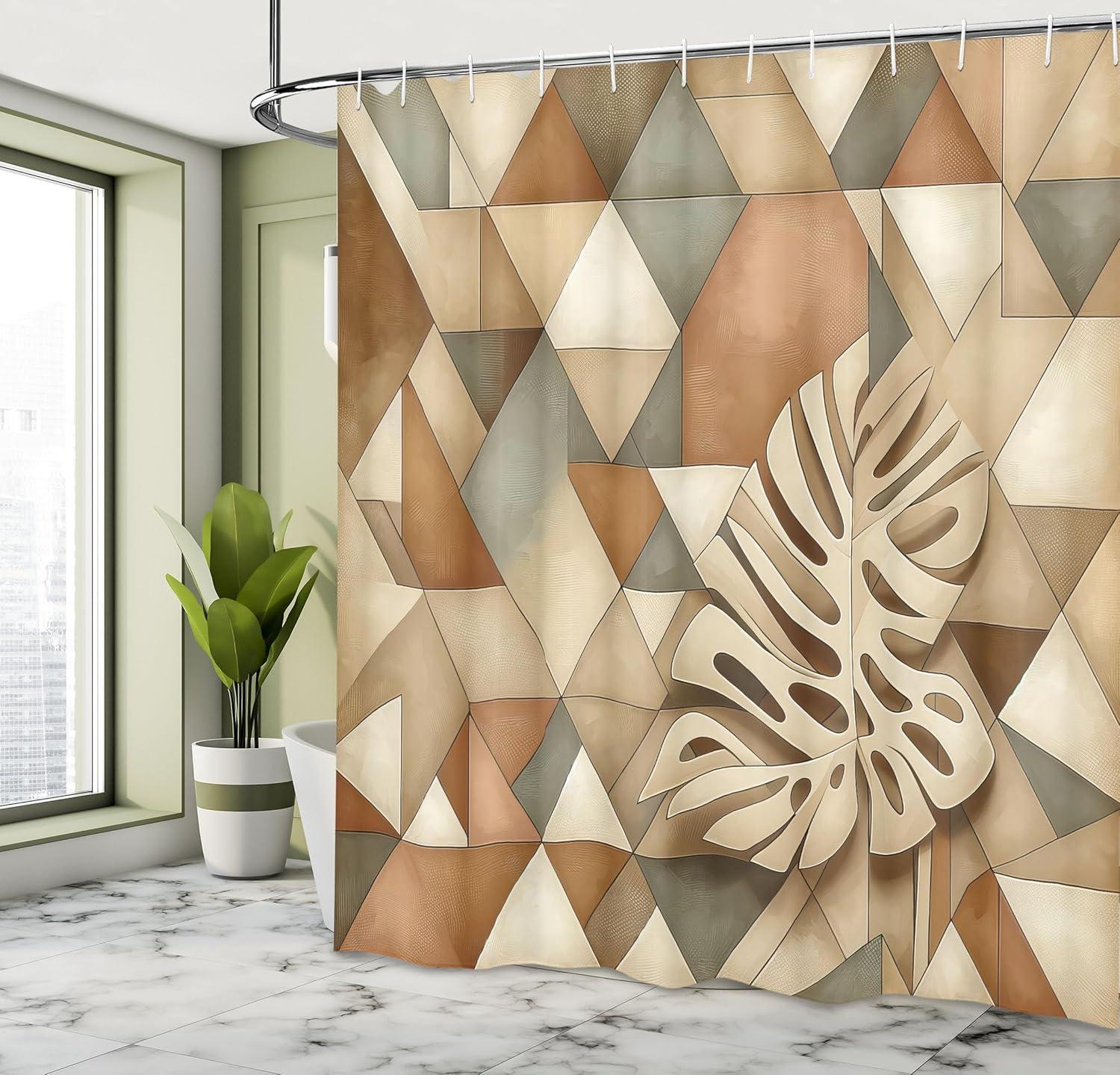 imageAmbesonne Flower Shower Curtain Abstract Ivy Romantic and Landscape Spring Floral Art Nature Theme Cloth Fabric Bathroom Decor Set with Hooks 69 W x 70 L Sea Blue Sky Blue Off WhiteCocoa Sepia and Reseda Green