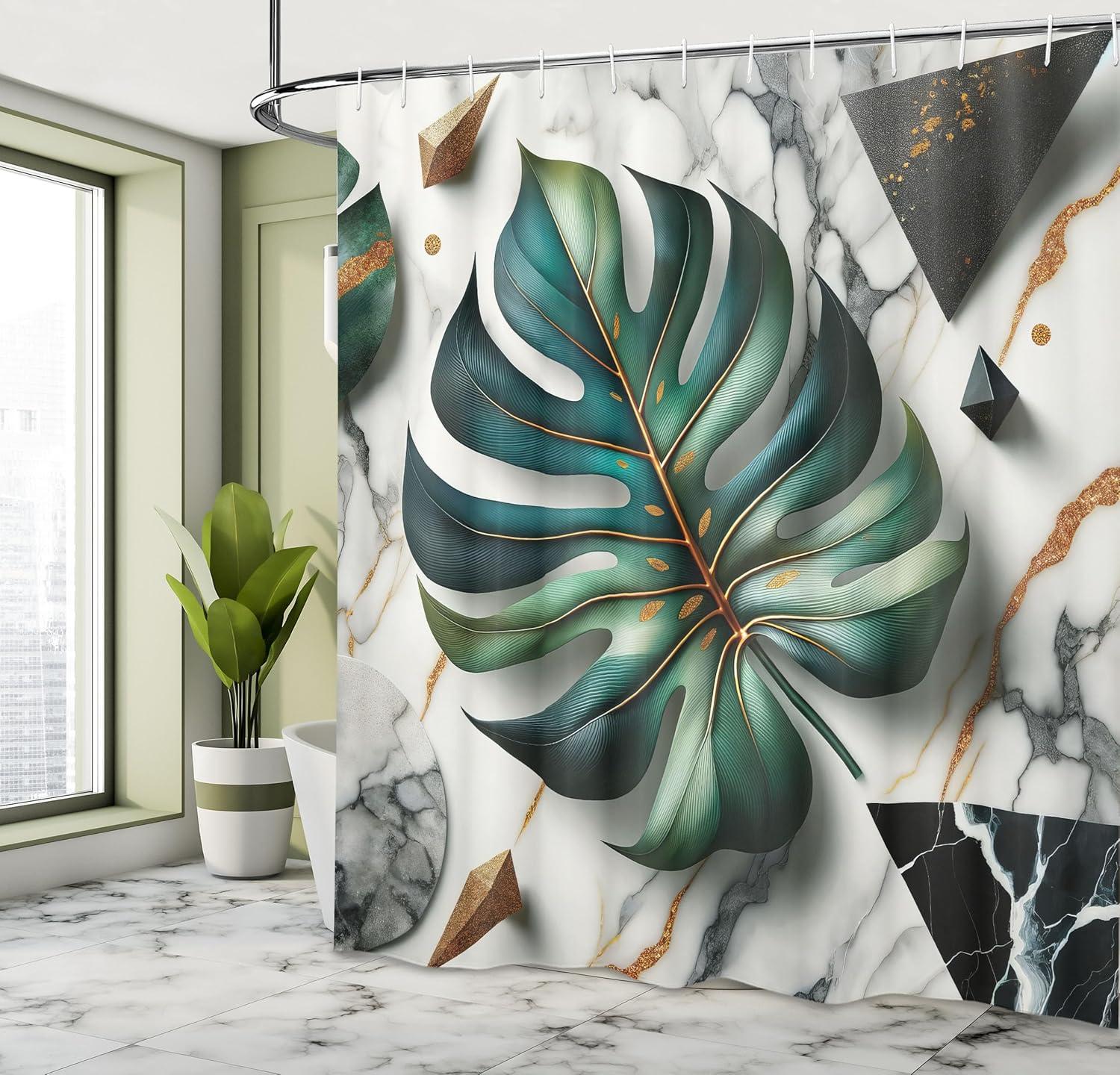 imageAmbesonne Flower Shower Curtain Abstract Ivy Romantic and Landscape Spring Floral Art Nature Theme Cloth Fabric Bathroom Decor Set with Hooks 69 W x 70 L Sea Blue Sky Blue Off WhiteFern Green Teal and Pale Grey