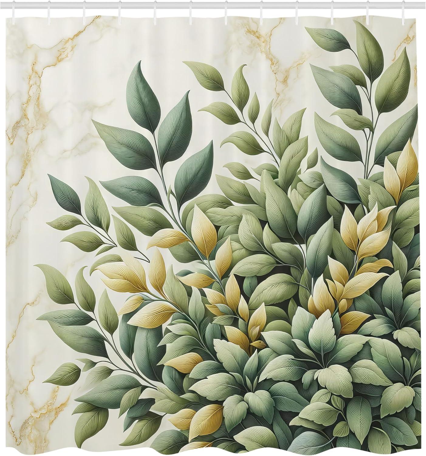 imageAmbesonne Flower Shower Curtain Abstract Ivy Romantic and Landscape Spring Floral Art Nature Theme Cloth Fabric Bathroom Decor Set with Hooks 69 W x 70 L Sea Blue Sky Blue Off WhiteLaurel Green Eggshell
