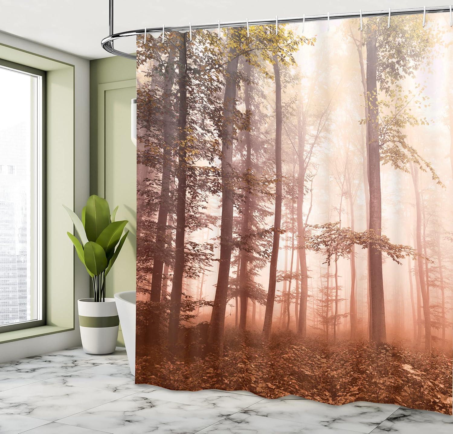 imageAmbesonne Hello Shower Curtain Romantic and Message in a Pastel Colored Speech Balloon Hand Drawn Dots Cloth Fabric Bathroom Decor Set with Hooks 69 W x 70 L AzureBurnt Sienna
