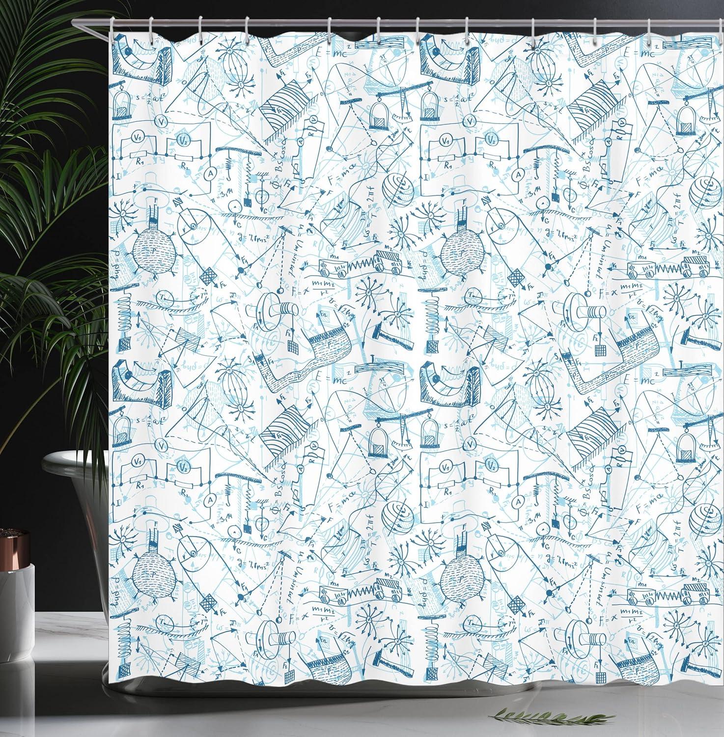 imageAmbesonne Hello Shower Curtain Romantic and Message in a Pastel Colored Speech Balloon Hand Drawn Dots Cloth Fabric Bathroom Decor Set with Hooks 69 W x 70 L AzureBlue Pale Blue