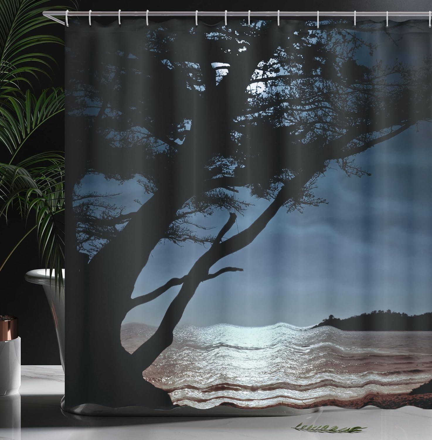 imageAmbesonne Hello Shower Curtain Romantic and Message in a Pastel Colored Speech Balloon Hand Drawn Dots Cloth Fabric Bathroom Decor Set with Hooks 69 W x 70 L AzureBlack Blue