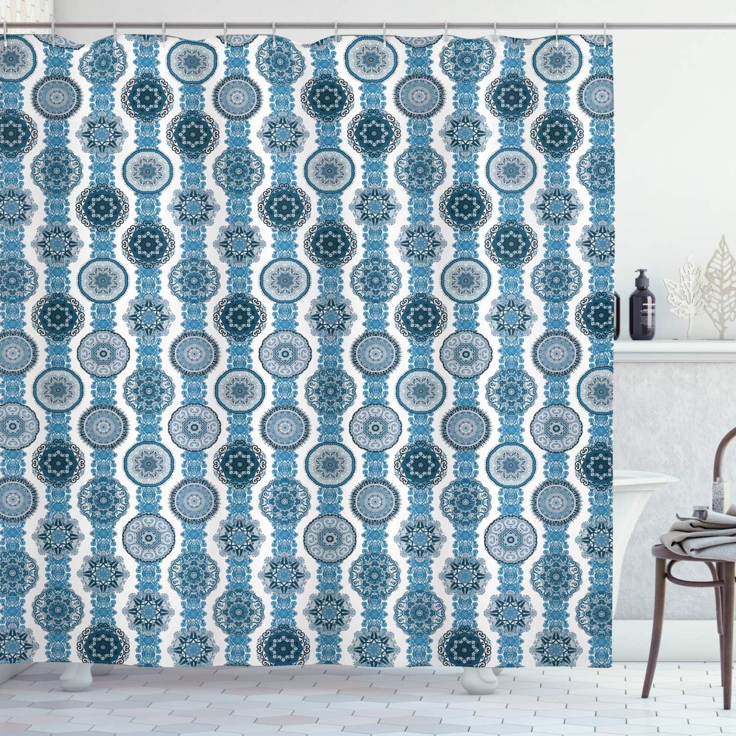 imageAmbesonne Hello Shower Curtain Romantic and Message in a Pastel Colored Speech Balloon Hand Drawn Dots Cloth Fabric Bathroom Decor Set with Hooks 69 W x 70 L AzureSky Blue Petrol Blue
