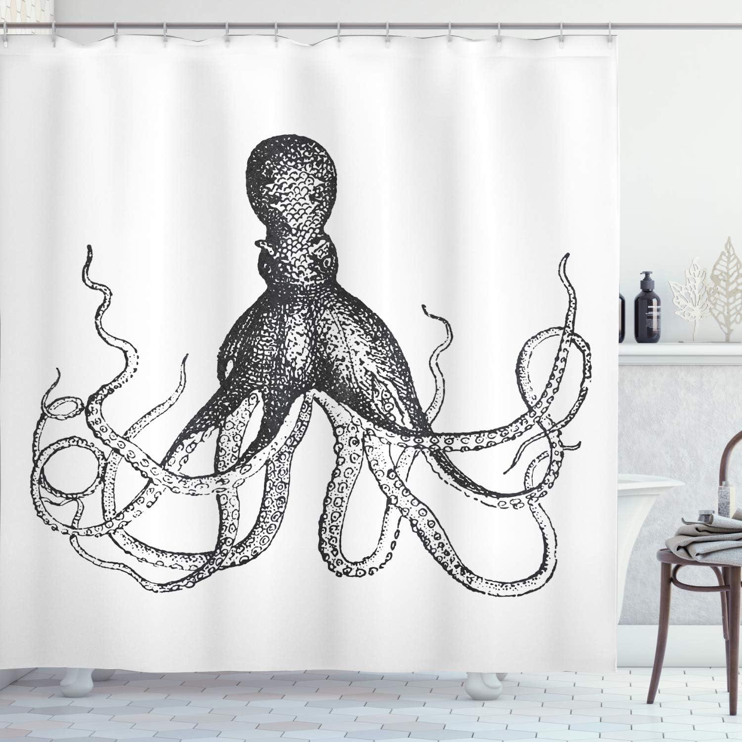 imageAmbesonne Hello Shower Curtain Romantic and Message in a Pastel Colored Speech Balloon Hand Drawn Dots Cloth Fabric Bathroom Decor Set with Hooks 69 W x 70 L AzureGray Black