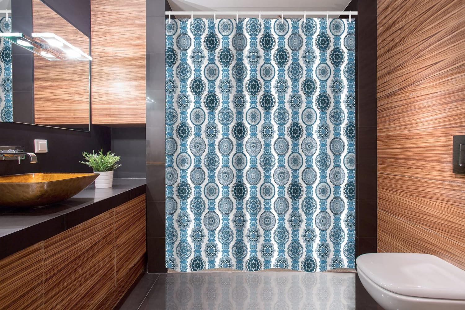 imageAmbesonne Hello Shower Curtain Romantic and Message in a Pastel Colored Speech Balloon Hand Drawn Dots Cloth Fabric Bathroom Decor Set with Hooks 69 W x 70 L AzureSky Blue Petrol Blue