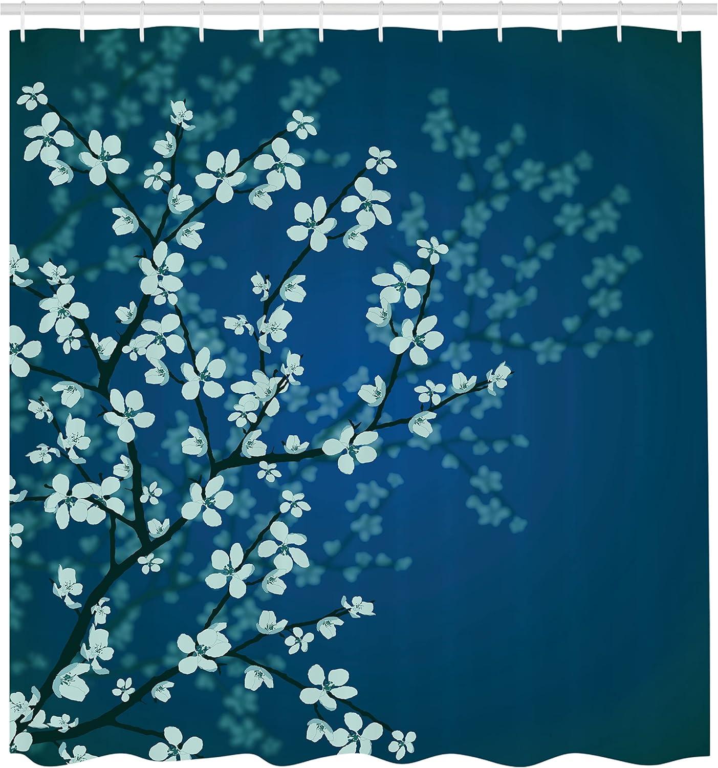 imageAmbesonne Hello Shower Curtain Romantic and Message in a Pastel Colored Speech Balloon Hand Drawn Dots Cloth Fabric Bathroom Decor Set with Hooks 69 W x 70 L AzureSea Blue