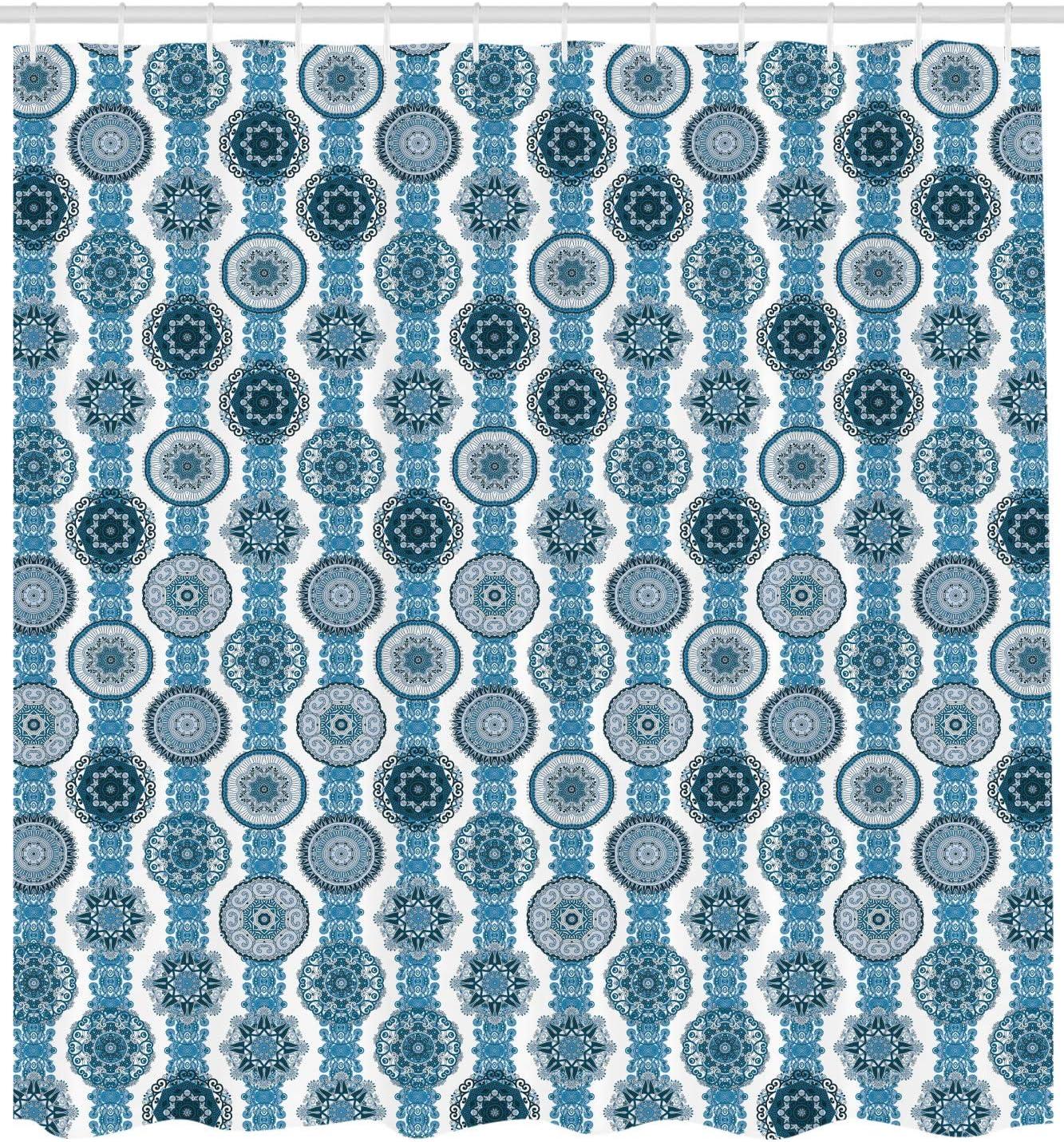imageAmbesonne Hello Shower Curtain Romantic and Message in a Pastel Colored Speech Balloon Hand Drawn Dots Cloth Fabric Bathroom Decor Set with Hooks 69 W x 70 L AzureSky Blue Petrol Blue