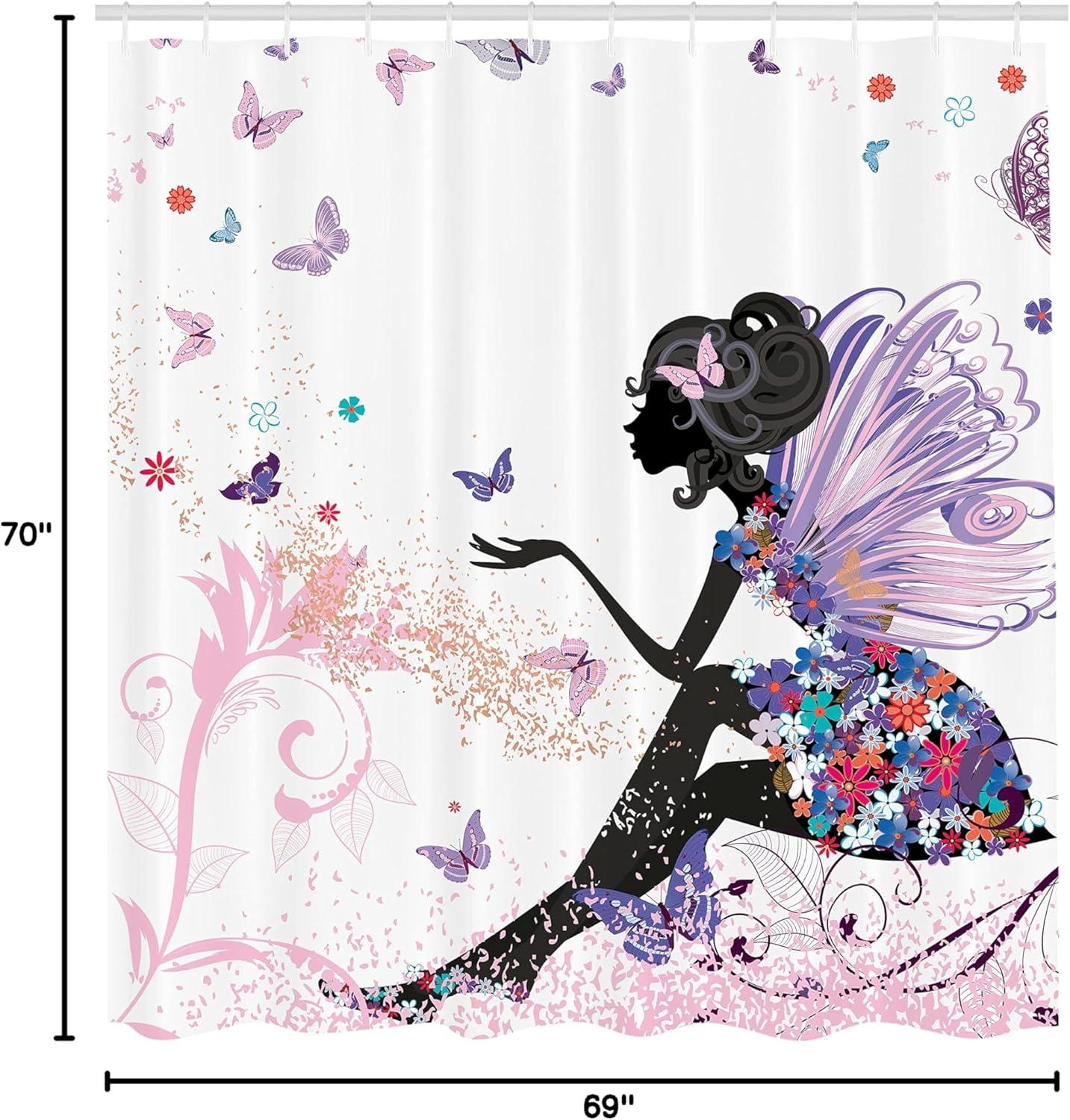 imageAmbesonne Hello Shower Curtain Romantic and Message in a Pastel Colored Speech Balloon Hand Drawn Dots Cloth Fabric Bathroom Decor Set with Hooks 69 W x 70 L AzurePale Lavender