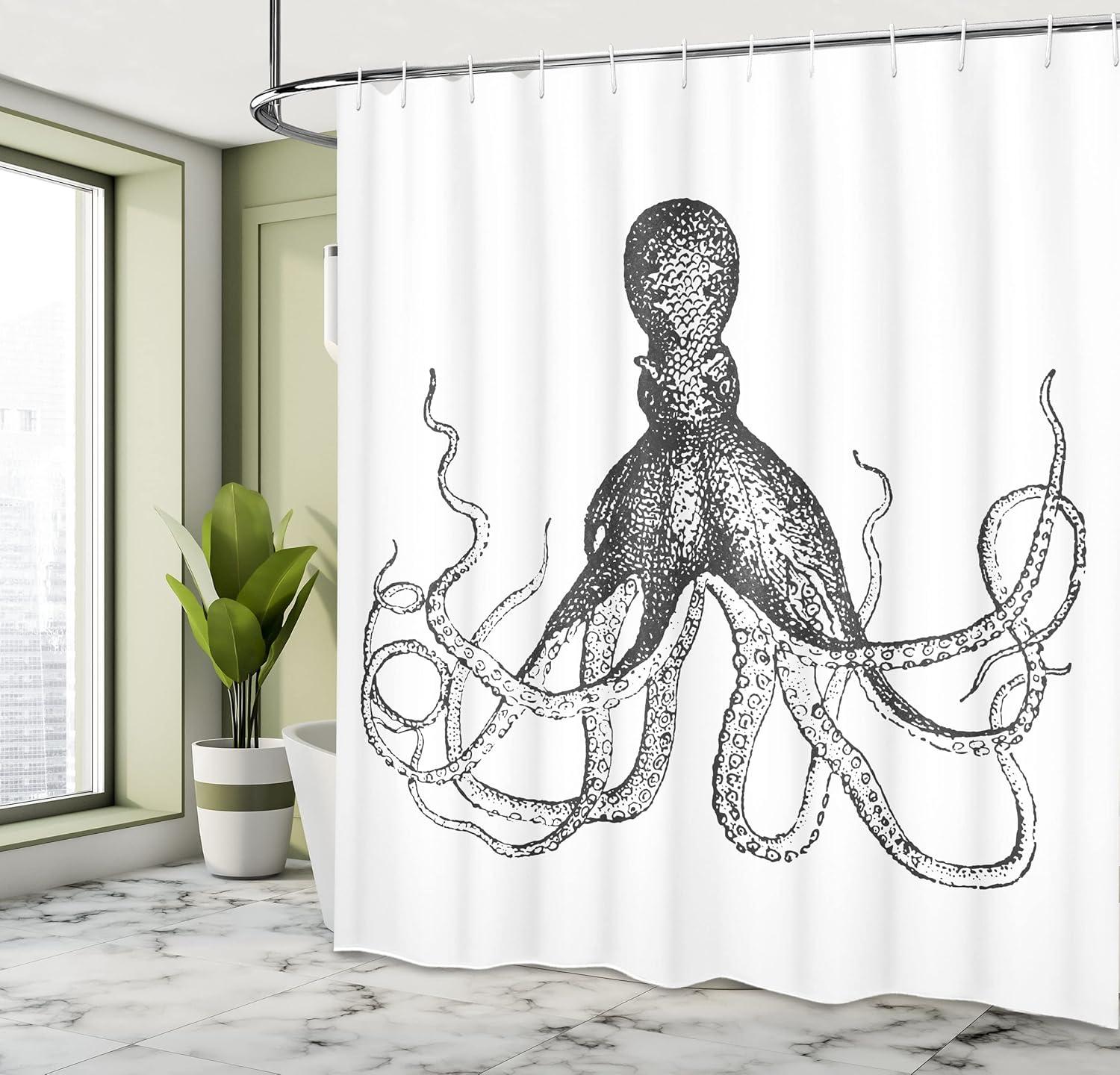imageAmbesonne Hello Shower Curtain Romantic and Message in a Pastel Colored Speech Balloon Hand Drawn Dots Cloth Fabric Bathroom Decor Set with Hooks 69 W x 70 L AzureGray Black