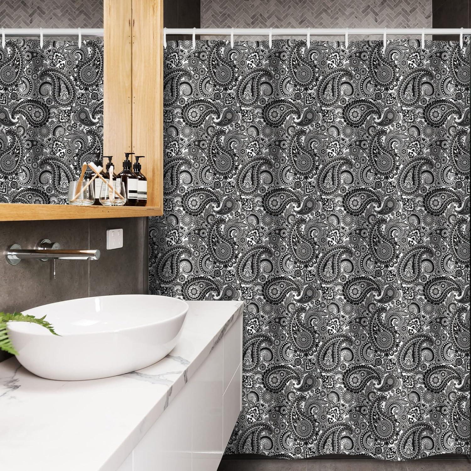 imageAmbesonne Hello Shower Curtain Romantic and Message in a Pastel Colored Speech Balloon Hand Drawn Dots Cloth Fabric Bathroom Decor Set with Hooks 69 W x 70 L AzureWhite and Charcoal Grey