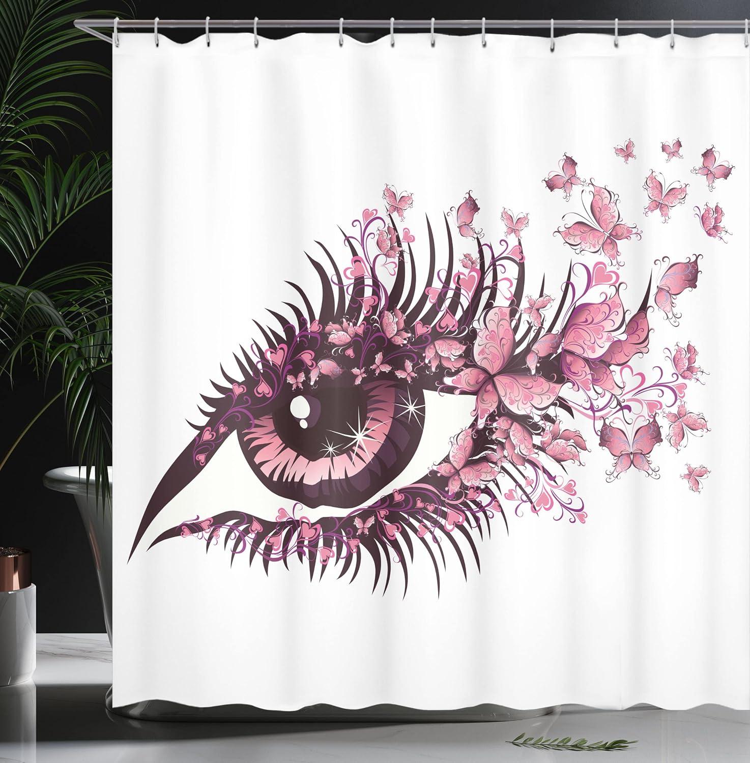 imageAmbesonne Hello Shower Curtain Romantic and Message in a Pastel Colored Speech Balloon Hand Drawn Dots Cloth Fabric Bathroom Decor Set with Hooks 69 W x 70 L AzurePale Pink Purple