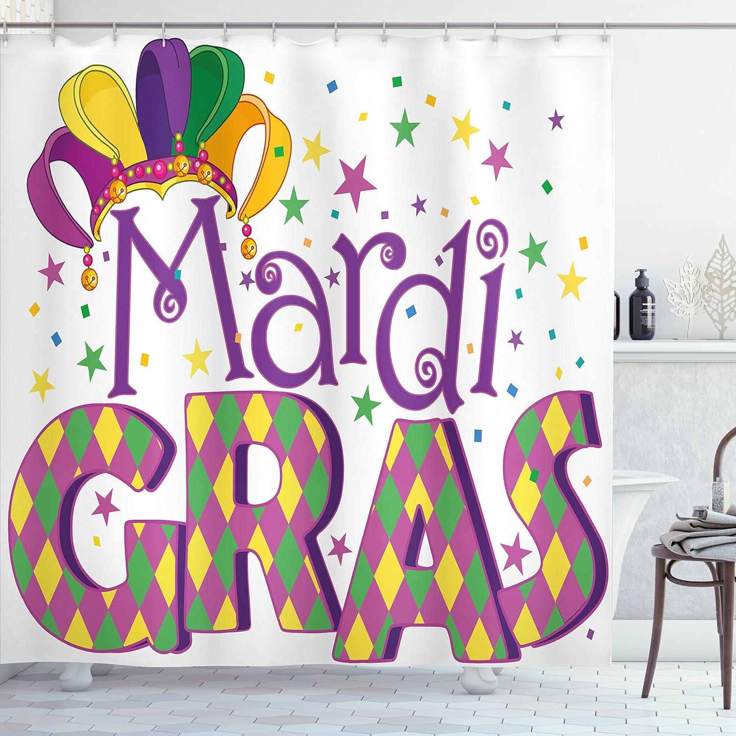 imageAmbesonne Hello Shower Curtain Romantic and Message in a Pastel Colored Speech Balloon Hand Drawn Dots Cloth Fabric Bathroom Decor Set with Hooks 69 W x 70 L AzurePurple Yellow Green