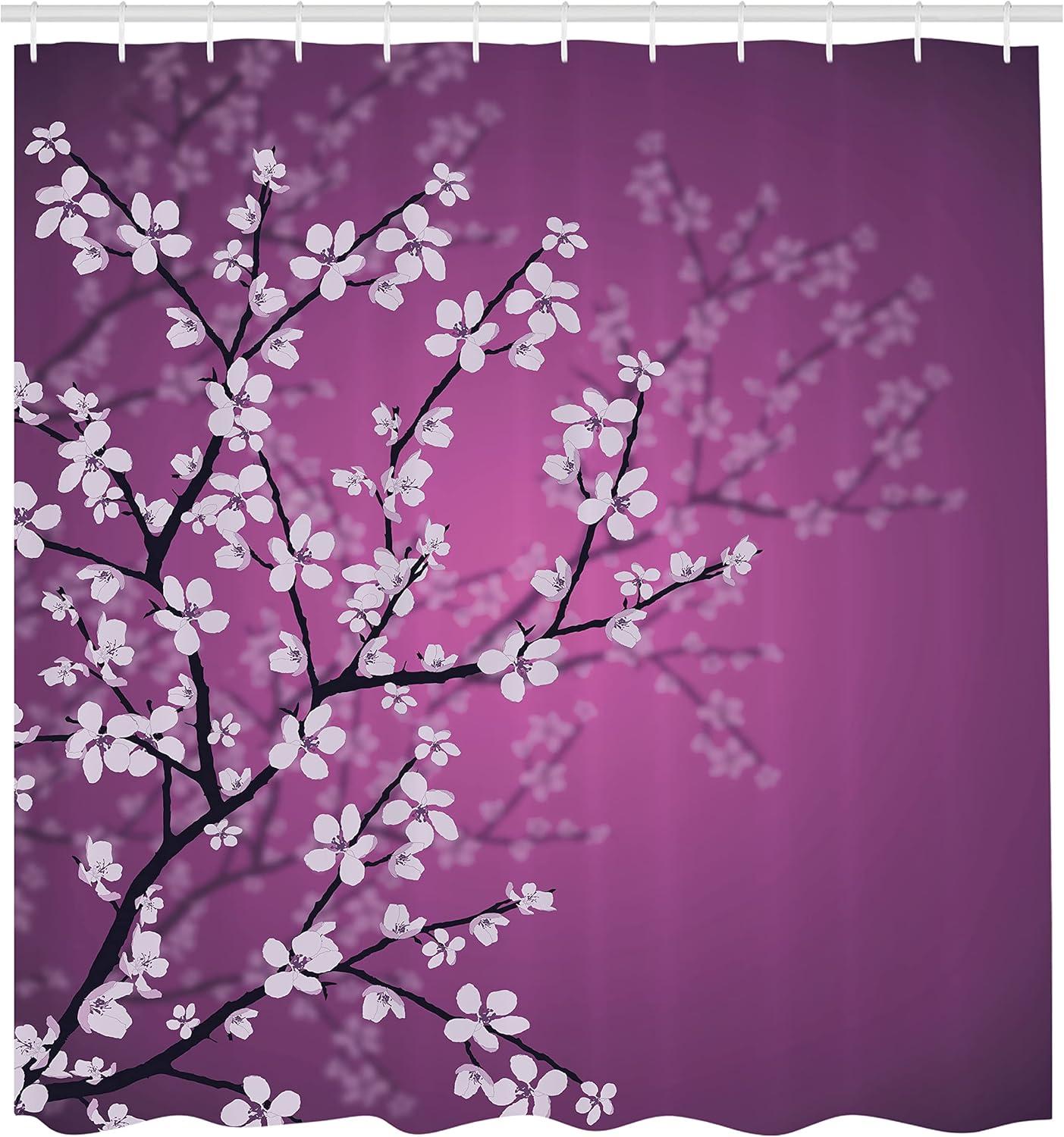 imageAmbesonne Hello Shower Curtain Romantic and Message in a Pastel Colored Speech Balloon Hand Drawn Dots Cloth Fabric Bathroom Decor Set with Hooks 69 W x 70 L AzureDark Fuchsia