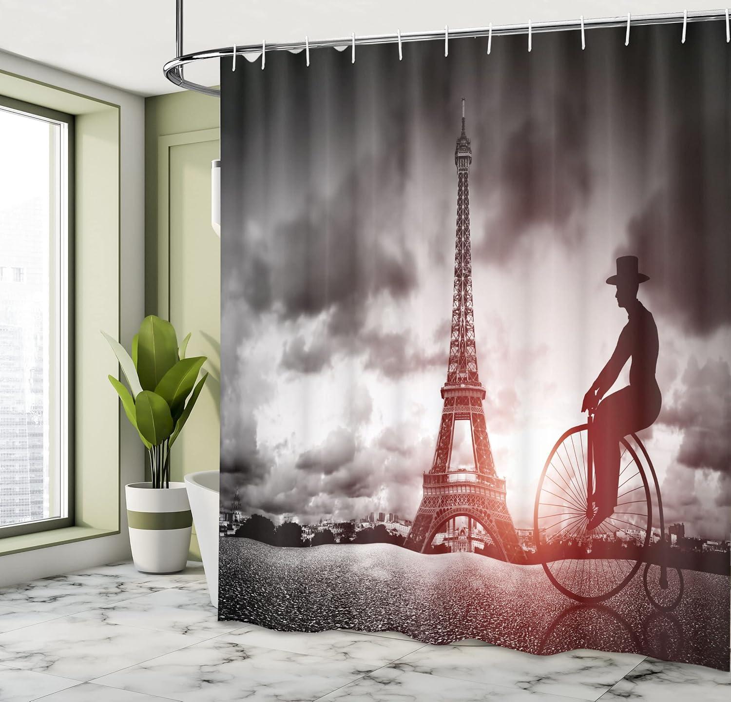 imageAmbesonne Hello Shower Curtain Romantic and Message in a Pastel Colored Speech Balloon Hand Drawn Dots Cloth Fabric Bathroom Decor Set with Hooks 69 W x 70 L AzureGrey Pink Black