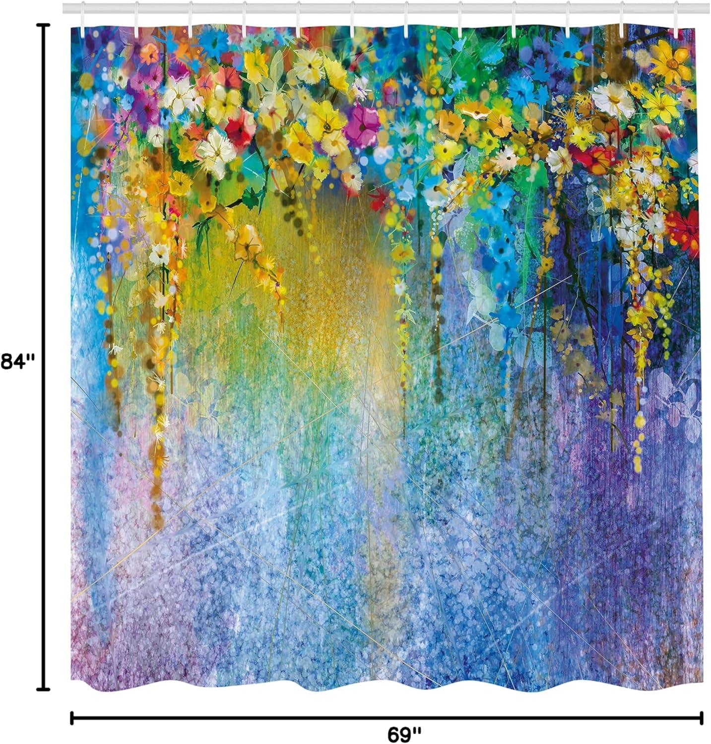 imageAmbesonne Hello Shower Curtain Romantic and Message in a Pastel Colored Speech Balloon Hand Drawn Dots Cloth Fabric Bathroom Decor Set with Hooks 69 W x 70 L AzureBlue Sea