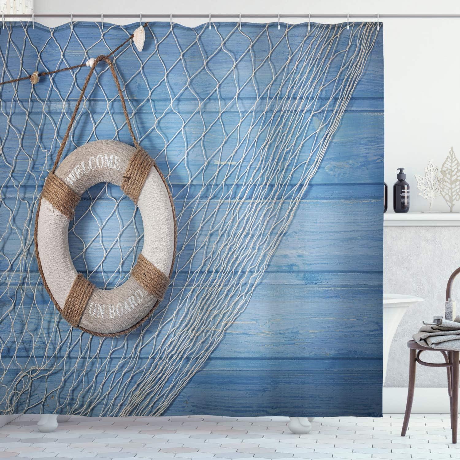 imageAmbesonne Hello Shower Curtain Romantic and Message in a Pastel Colored Speech Balloon Hand Drawn Dots Cloth Fabric Bathroom Decor Set with Hooks 69 W x 70 L AzurePale Brown Pale Blue