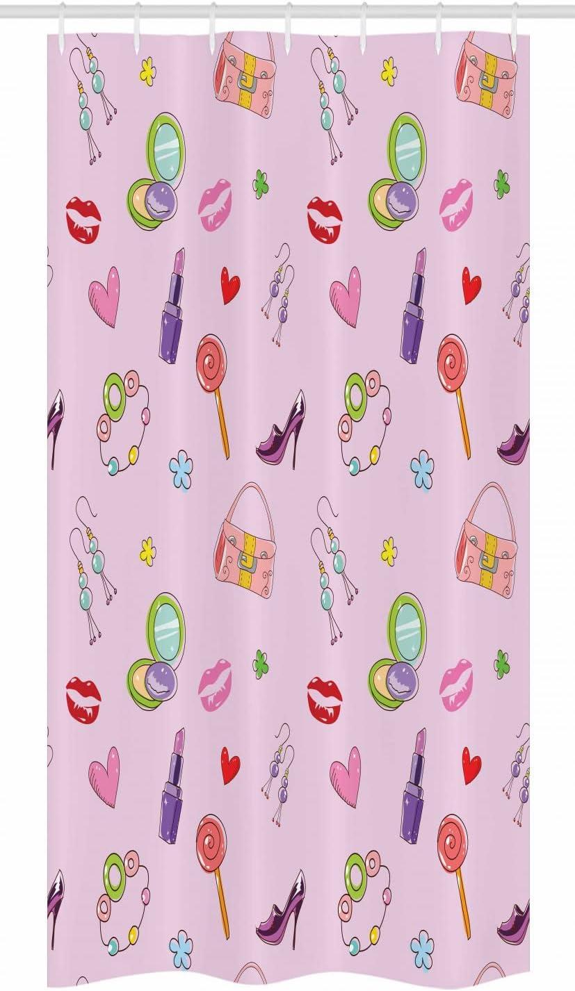 imageAmbesonne Hello Shower Curtain Romantic and Message in a Pastel Colored Speech Balloon Hand Drawn Dots Cloth Fabric Bathroom Decor Set with Hooks 69 W x 70 L AzureSoft Pink Fern Green Purple