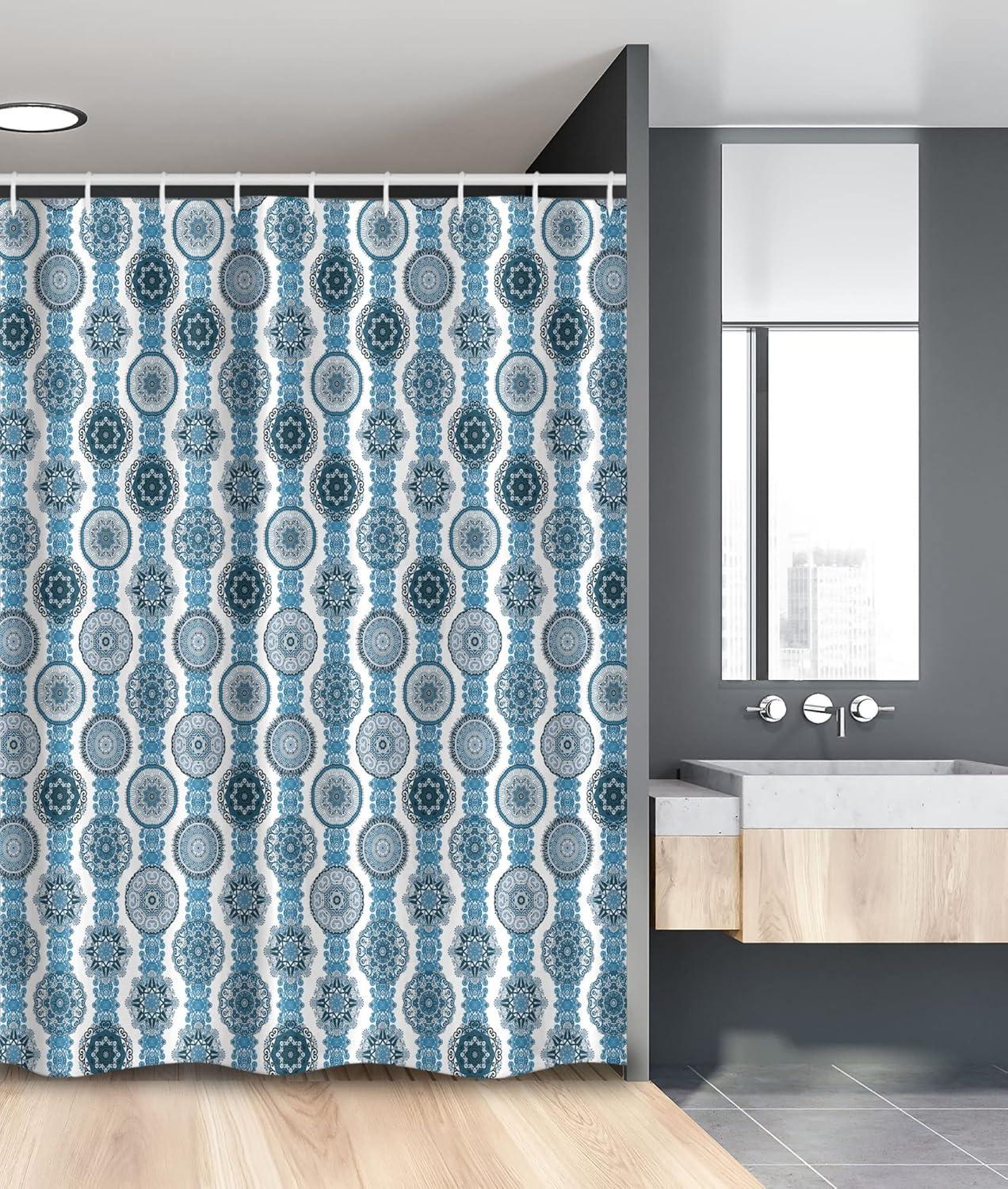 imageAmbesonne Hello Shower Curtain Romantic and Message in a Pastel Colored Speech Balloon Hand Drawn Dots Cloth Fabric Bathroom Decor Set with Hooks 69 W x 70 L AzureSky Blue Petrol Blue