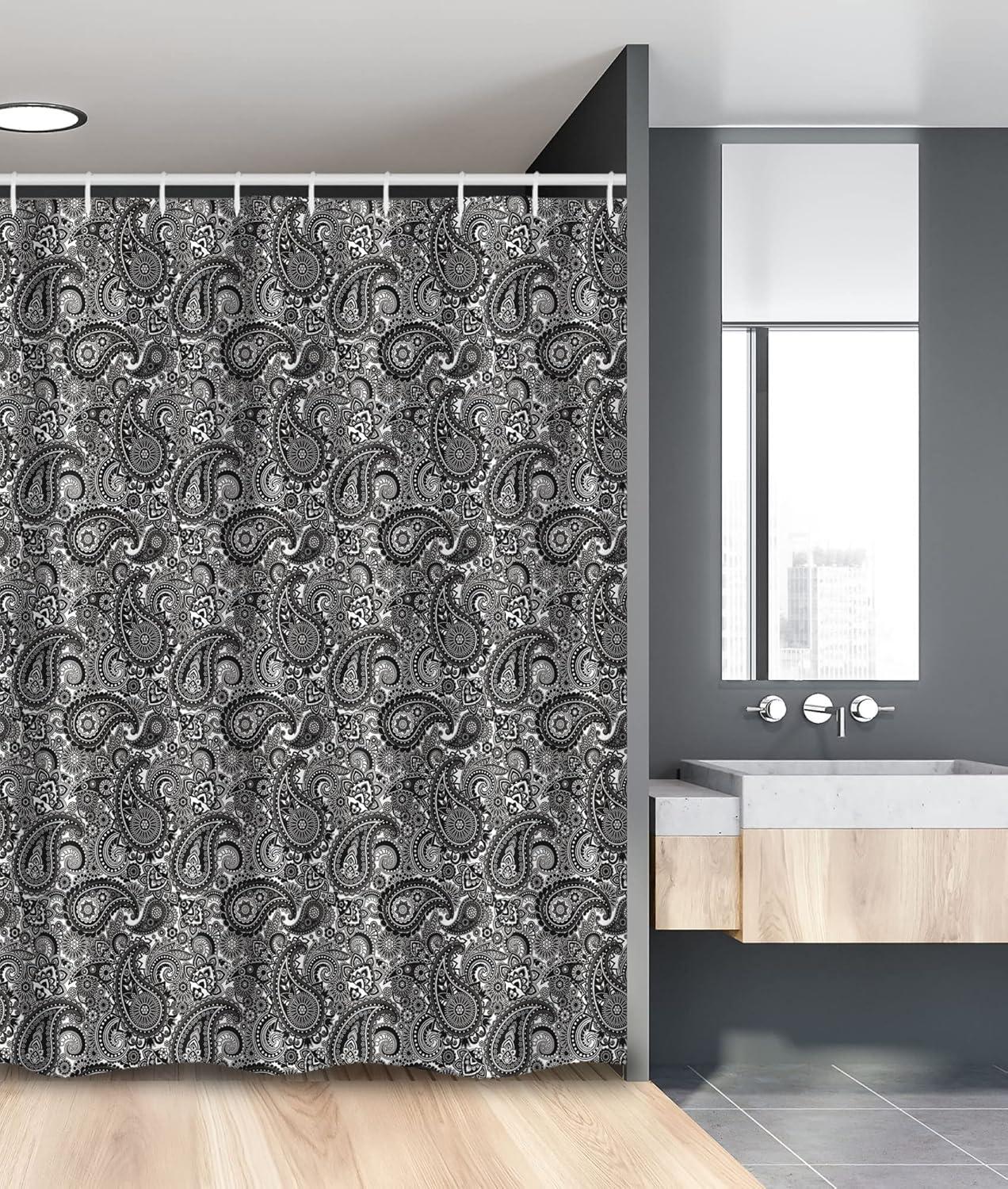 imageAmbesonne Hello Shower Curtain Romantic and Message in a Pastel Colored Speech Balloon Hand Drawn Dots Cloth Fabric Bathroom Decor Set with Hooks 69 W x 70 L AzureWhite and Charcoal Grey