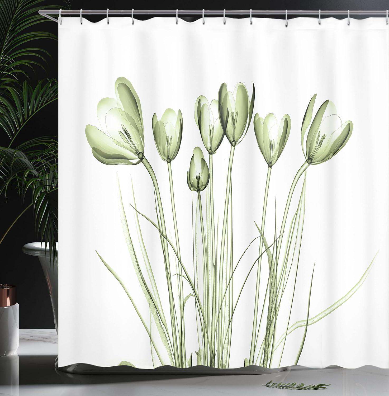 imageAmbesonne Hello Shower Curtain Romantic and Message in a Pastel Colored Speech Balloon Hand Drawn Dots Cloth Fabric Bathroom Decor Set with Hooks 69 W x 70 L AzurePale Green