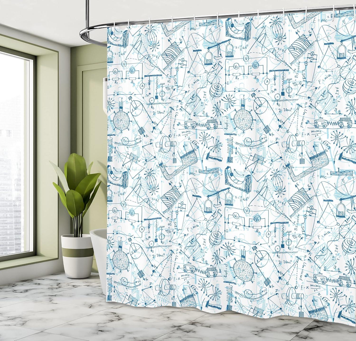 imageAmbesonne Hello Shower Curtain Romantic and Message in a Pastel Colored Speech Balloon Hand Drawn Dots Cloth Fabric Bathroom Decor Set with Hooks 69 W x 70 L AzureBlue Pale Blue