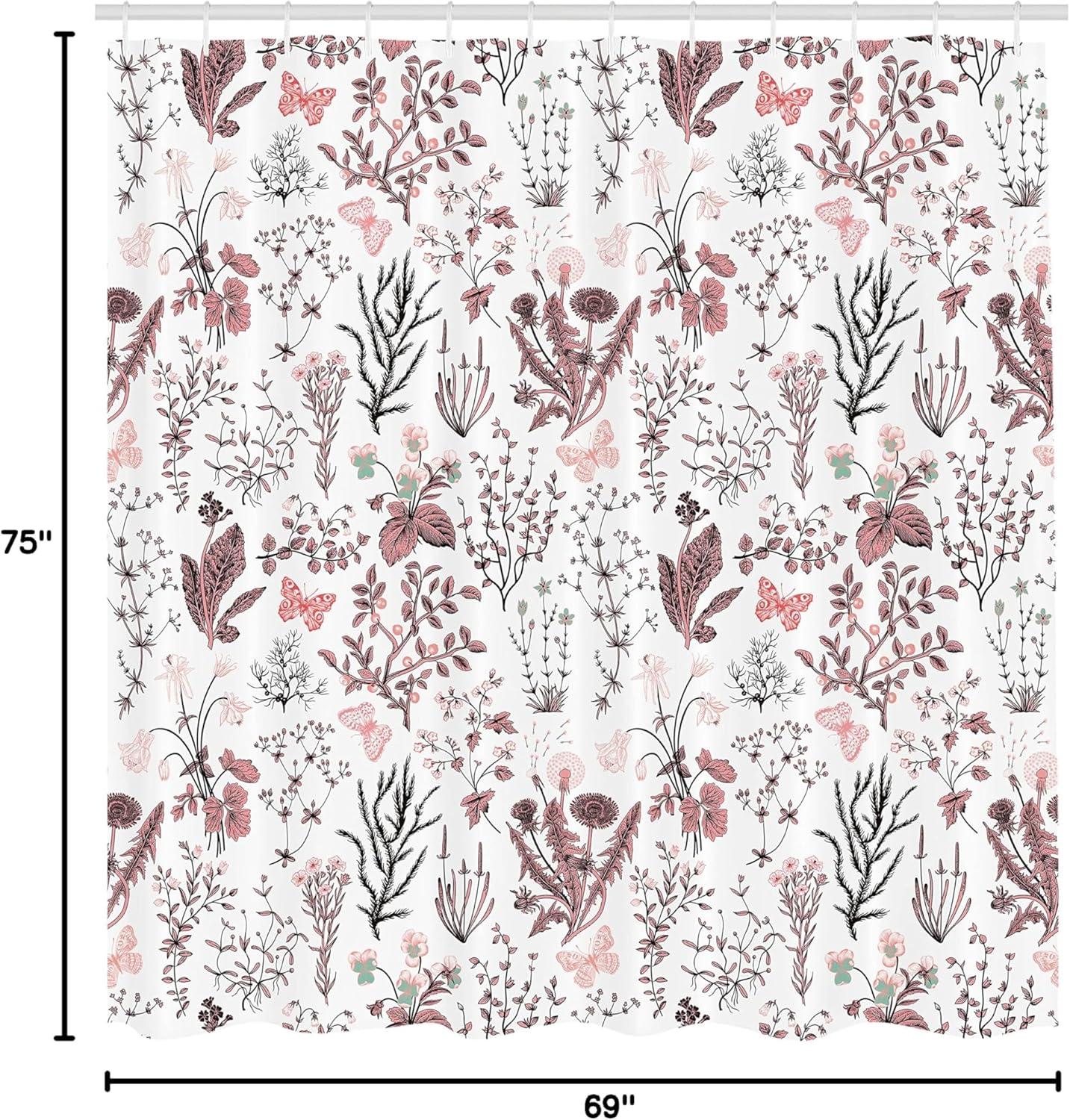 imageAmbesonne Hello Shower Curtain Romantic and Message in a Pastel Colored Speech Balloon Hand Drawn Dots Cloth Fabric Bathroom Decor Set with Hooks 69 W x 70 L AzurePale Rose