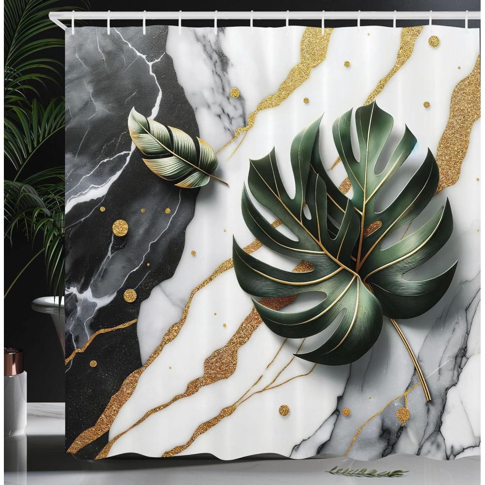 imageAmbesonne Flower Shower Curtain Abstract Ivy Romantic and Landscape Spring Floral Art Nature Theme Cloth Fabric Bathroom Decor Set with Hooks 69 W x 70 L Sea Blue Sky Blue Off WhiteDimgray Hunter Green